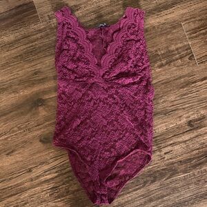 Lace Burgundy Bodysuit